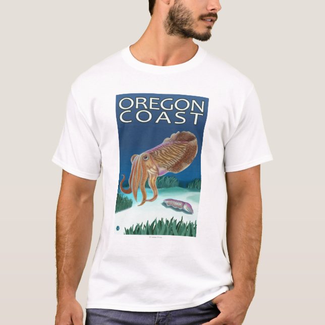 T-shirt Seiches de côte de l'Orégon (Devant)