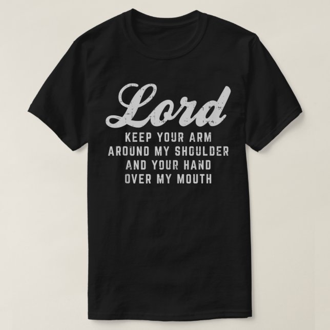 T-shirt Seigneur Arme épaule Bouche main Dieu Jésus Prière (Design devant)