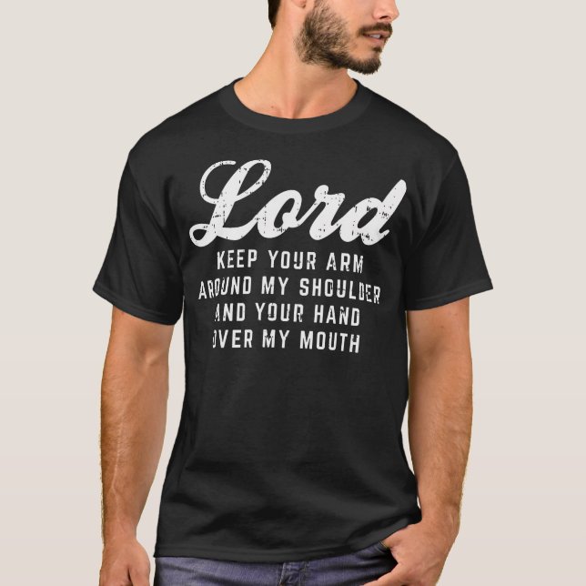 T-shirt Seigneur Arme épaule Bouche main Dieu Jésus Prière (Devant)