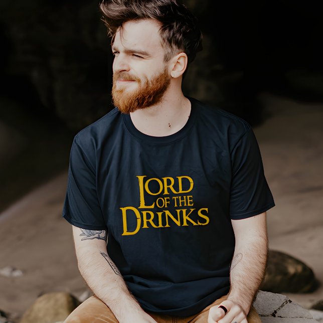 T-shirt Seigneur des Boissons - Hilarant et Sarcastique (Lord of the Drinks” parody shirt – perfect for parties, beer lovers, and Tolkien fans with humor)