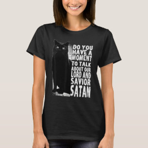 T-shirt Seigneur Et Sauveur Satan  Satanique Chat Gothique