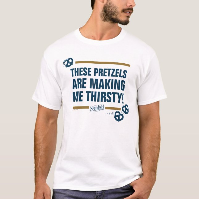 T-shirt Seinfeld | Graphique de typographie "Ces Pretzels" (Devant)