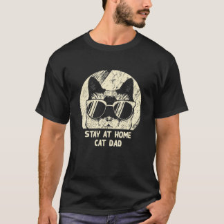 T-shirt Séjour À La Maison Chat Papa Amoureux des chats Fê