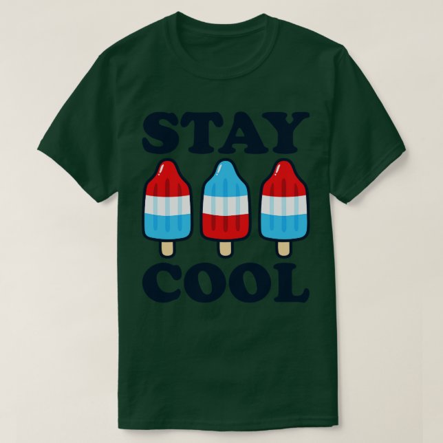 T-shirt Séjour Cool Rocket Rouge blanc et bleu Popsicle Su (Design devant)