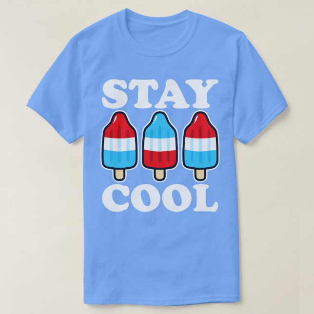 T-shirt Séjour Cool Rocket Rouge blanc et bleu Popsicle Su (Design devant)
