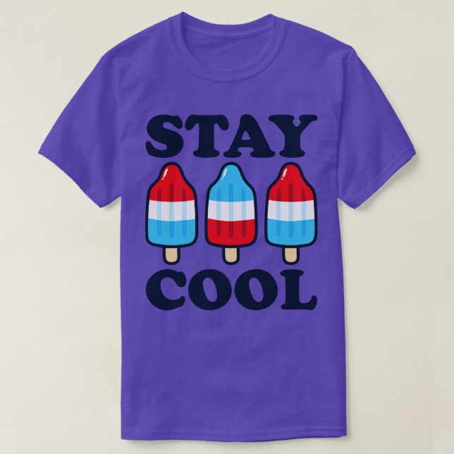 T-shirt Séjour Cool Rocket Rouge blanc et bleu Popsicle Su (Design devant)