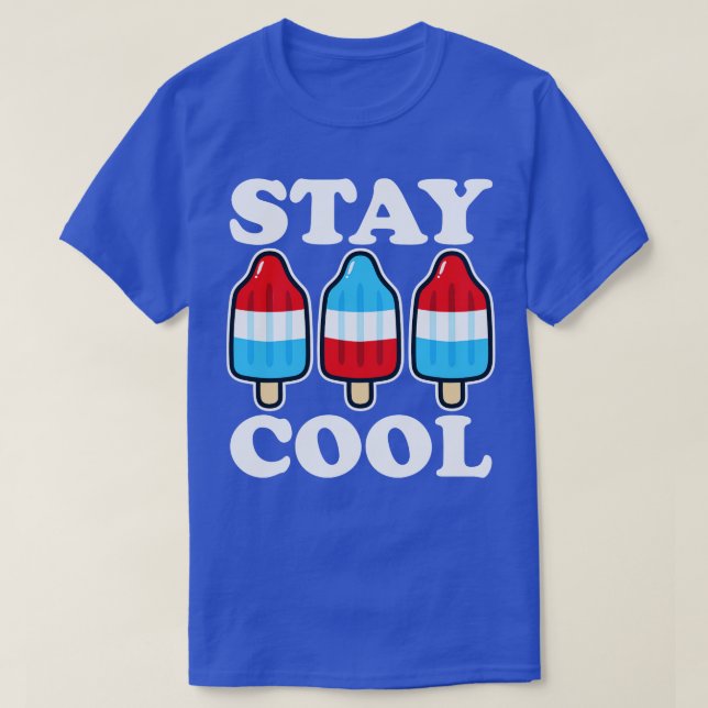 T-shirt Séjour Cool Rocket Rouge blanc et bleu Popsicle Su (Design devant)