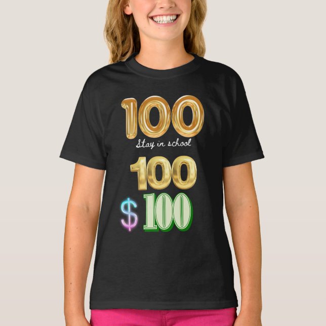 T-shirt séjour de 100 jours à l'école (Devant)