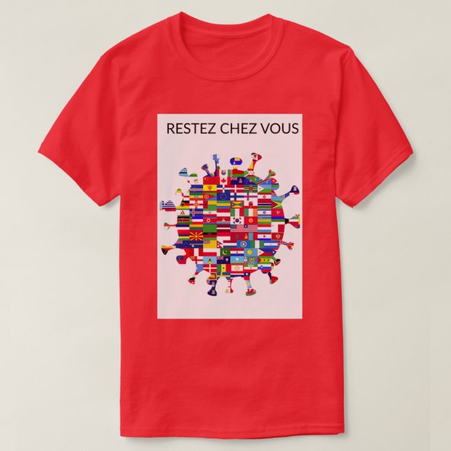 T-shirt Séjournez à la maison 1 (Design devant)