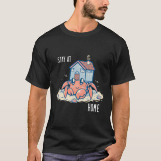 T-shirt Séjournez À La Maison Cute Hermit Crab