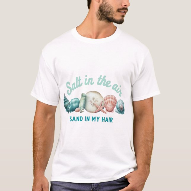 T-shirt Sel dans l'Air, Sable dans mes Cheveux – Vibes Côt (Devant)