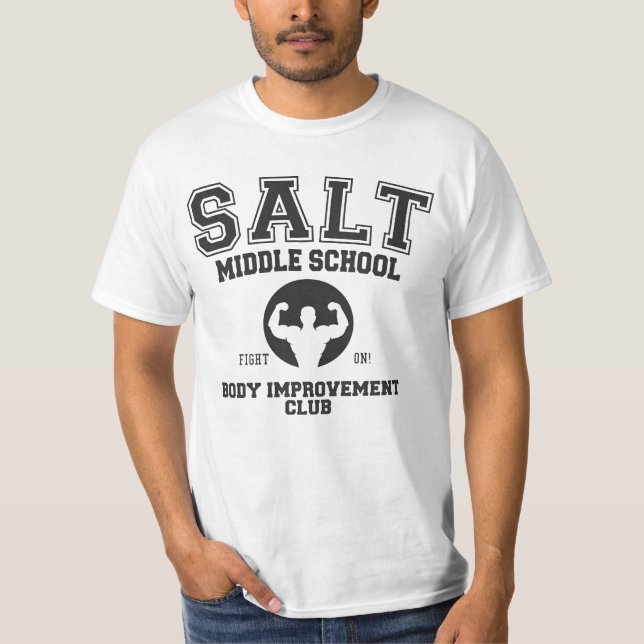 T-shirt " Sel Middle School Body Improvement Club Ringer (Devant)