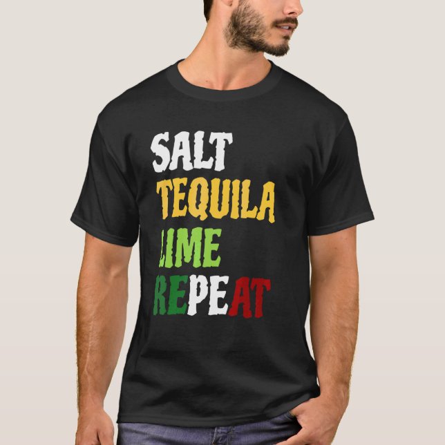 T-shirt Sel Tequila Lime Répéter U2013 Cinco De Mayo 2022 (Devant)