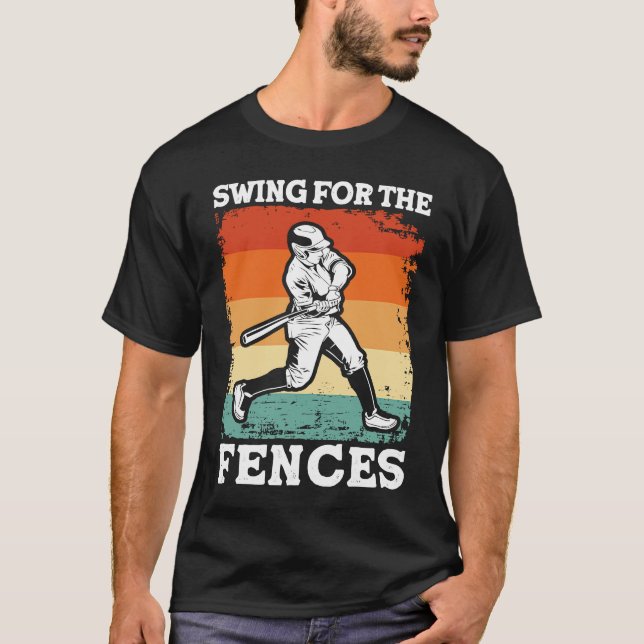 T-shirt s'élancer pour les clôtures receveur de baseball (Devant)