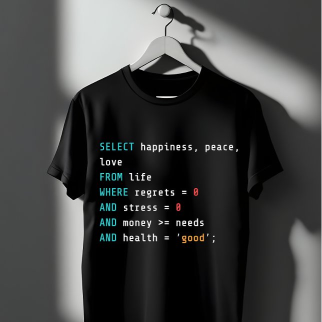 T-shirt SELECT Bonheur SQL Programmeur  (Créateur téléchargé)