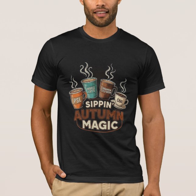 T-shirt Sélection de café et de thé Sippin' Autumn Magic (Devant)
