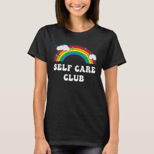 T-shirt Self Care Club Cute Arc-en-ciel Santé mentale Yoga