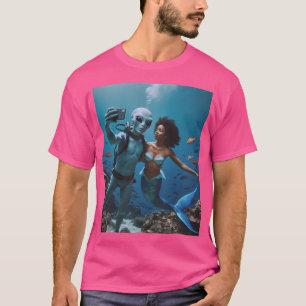 T-shirt Selfie Alien Avec Sirène