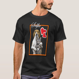 T-shirt Selfie Art Chat Et Chien