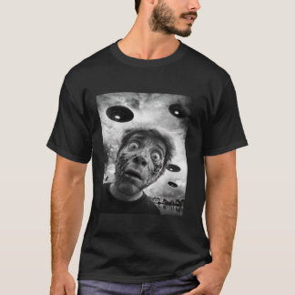 T-shirt Selfie avec OVNI Alien Funny Zombie Halloween Zomb