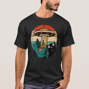 T-shirt Selfie Chat Noir Avec Alien Rétro Sarcastique Kitt