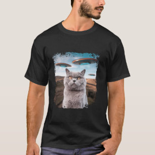 T-shirt Selfie de chat à courte air britannique amusant av