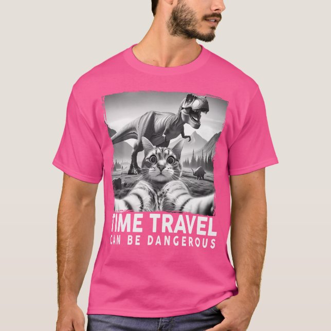 T-shirt Selfie De Chat Avec Dinosaure Drôle Dons De Chat P (Devant)