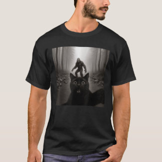 T-shirt Selfie De Chat Avec Sasquatsch Bigfoot Drôle Cadea