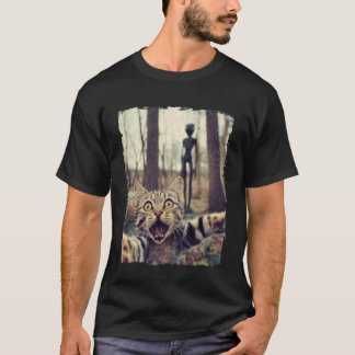 T-shirt Selfie de chat avec un OVNI extraterrestre Cadeaux
