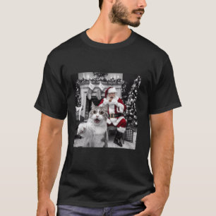 T-shirt Selfie de chat drôle avec Noël Père Noël