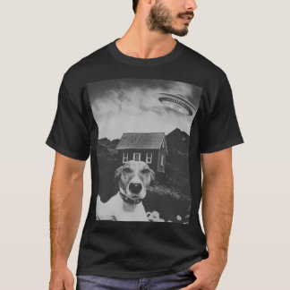 T-shirt selfie de chien avec Alien OVNI drôle cadeaux de c