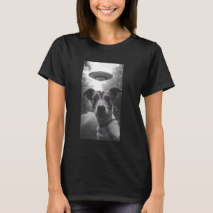 T-shirt Selfie De Chien Surpris Avec Alien OVNI Drôle Chie