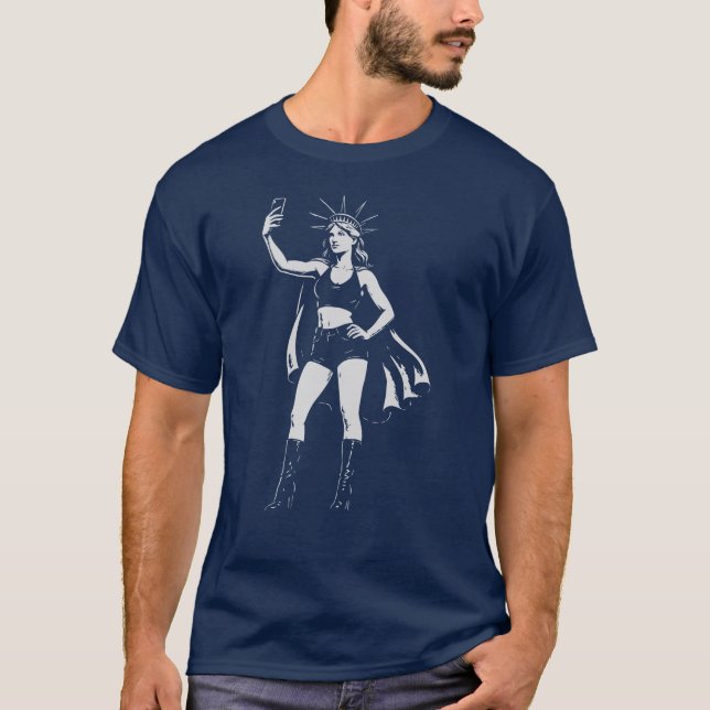 T-shirt Selfie de liberté : Snaps de statues (Devant)