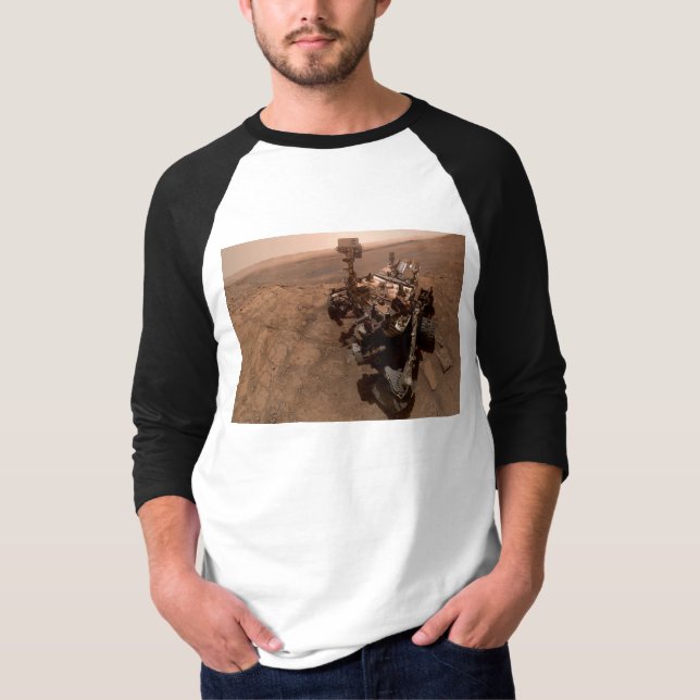 T-shirt Selfie de Mars Curiosity Paysage martien rouge (Devant)