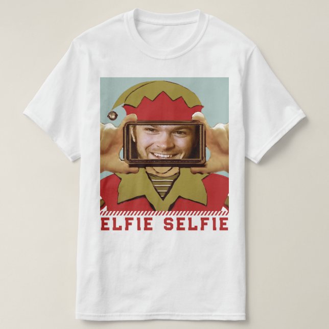 T-shirt Selfie de Noël amusant (Design devant)