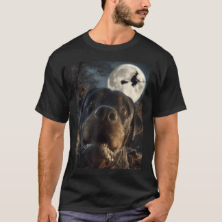 T-shirt Selfie drôle de Rottweiler Sorcière volante pleine