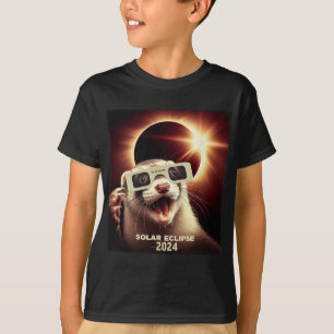 T-shirt Selfie Ferret Enfants Mens Solaire Eclipse Ferret