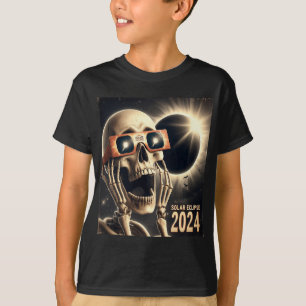 T-shirt Selfie Skeleton Kids Mens Solaire Eclipse 2