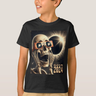T-shirt Selfie Skeleton Kids Mens Solaire Eclipse 2