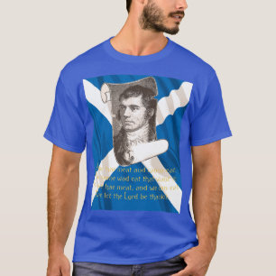 T-shirt Selkirk Grace Burns Night Citation Et Saltire