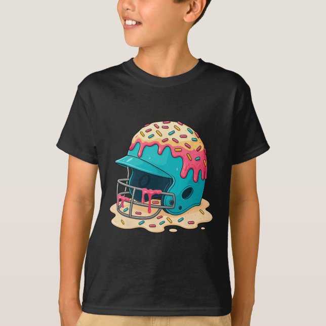 T-shirt Sell Catcher Helmet With Face Mask Ice-cream Dripp (Devant)