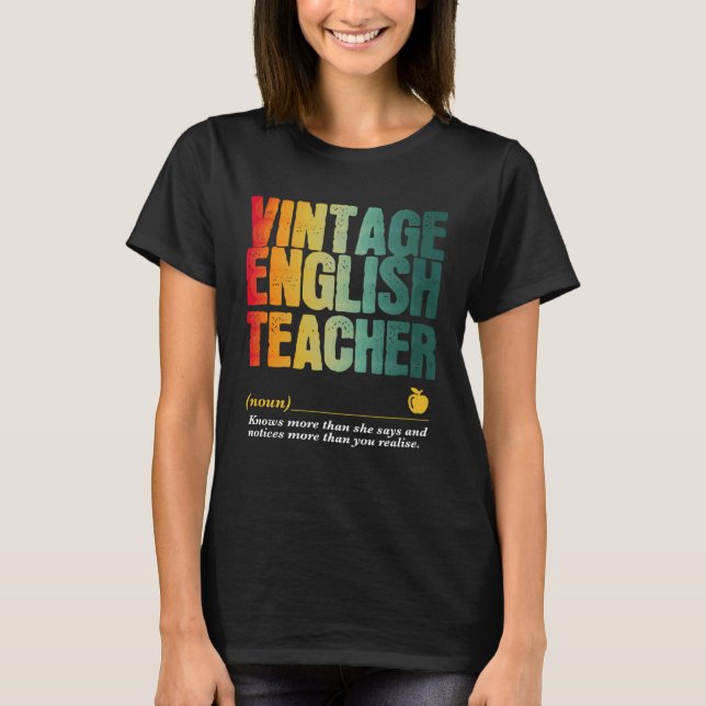 T-shirt Semaine d'appréciation de l'enseignant anglais Ret (Devant)