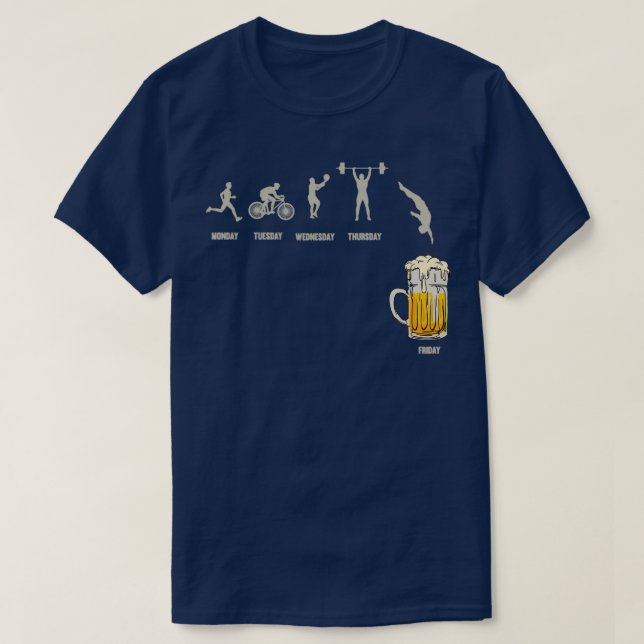 T-shirt Semaine de la bière Athlète Boire de la bière Spor (Design devant)