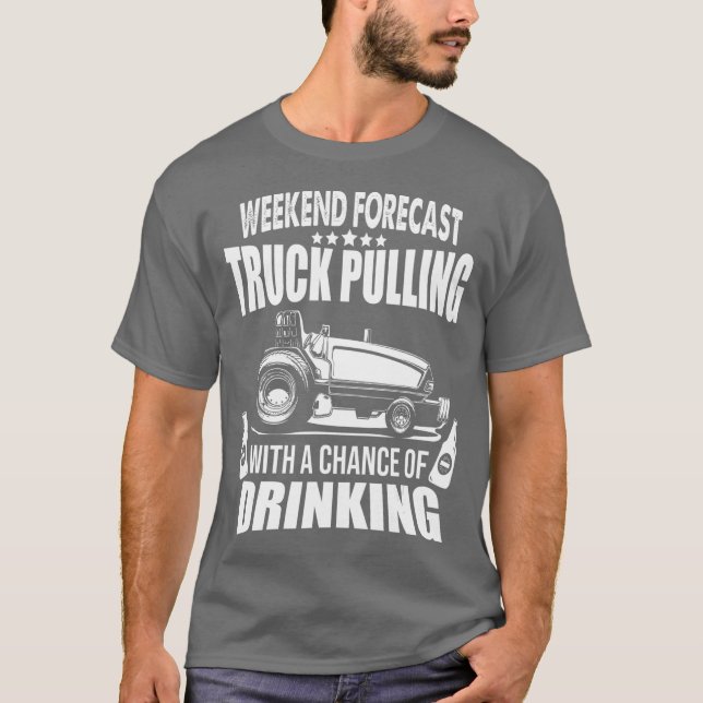 T-shirt Semaine de prévision camion tirant avec une chance (Devant)