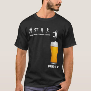 T-shirt Semaine drôle d'hommes du lundi au vendredi - Bièr