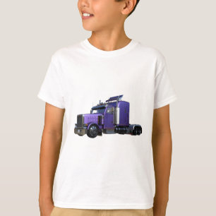 T-shirt Semi Camion Métallurgique Violet En Trois Trimestr