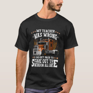 T-shirt Semi Truck Driver Funny Trucker Humour Hommes Papa