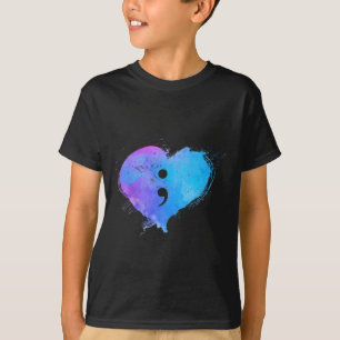 T-shirt Semicolon cardiaque Prévention du suicide en santé