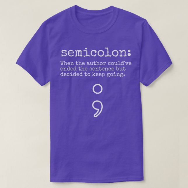 T-shirt Semicolon de la sensibilisation à la santé mentale (Design devant)