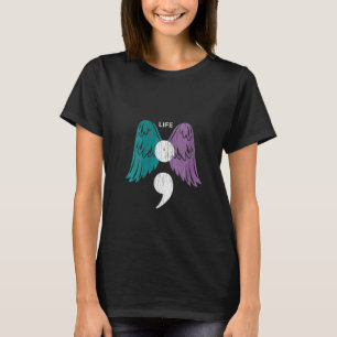 T-shirt Semicolon de la vie des femmes Ailes Suicide